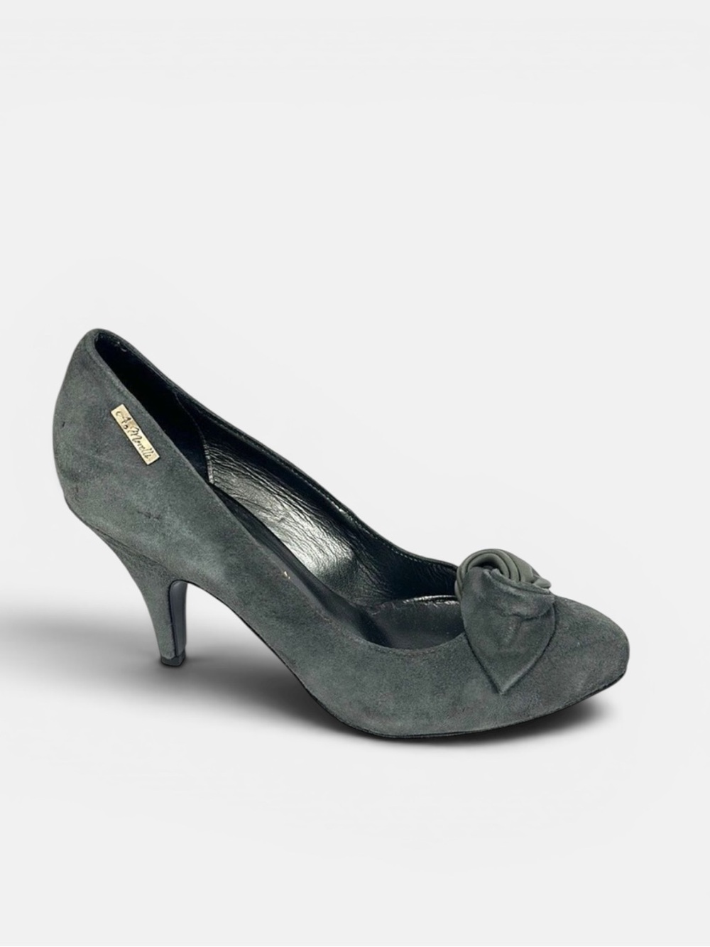 New Andrea Morelli Italy Gray Suede Pumps Heels EUR 36 US 6